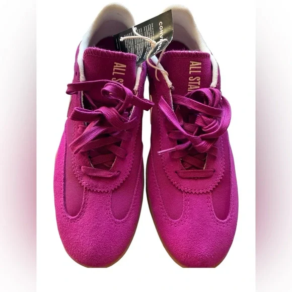 Converse Magenta Sneakers with White and Tan Accents Size 7.5 W - Picture 3 of 6